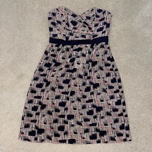 Anthropologie strapless silk dress